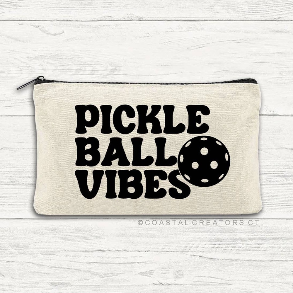 Pickleball Vibes Beige Canvas Bag